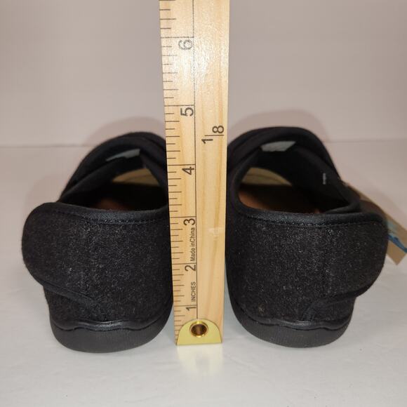 FOAMTREADS Physician L2 Comfort Slipper Womens 6M Black Wool Adjustable Diabetic - Picture 7 of 12